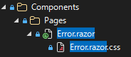 Visual Studio 上でのスコープ付き CSS ファイルの表示